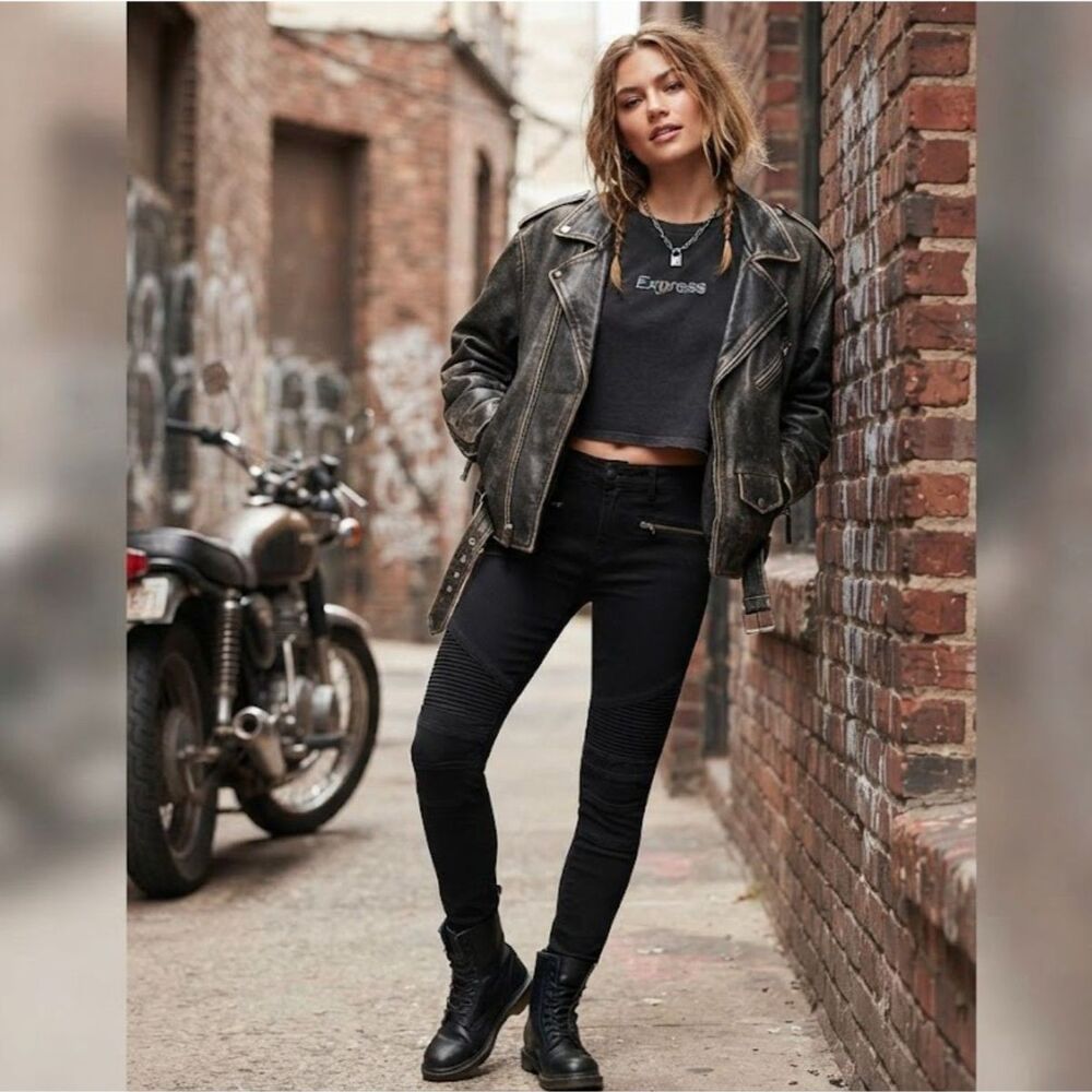 Express Women's Black Moto Pants